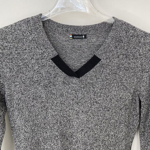 Smartwool Sweater Shadow Pine Tunic Women’s XS Merino Wool Blend Gray Black - Picture 3 of 10